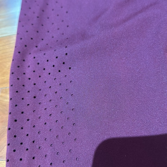 Active life perforated laser cut leggings.Black & Cherry. - Picture 11 of 14